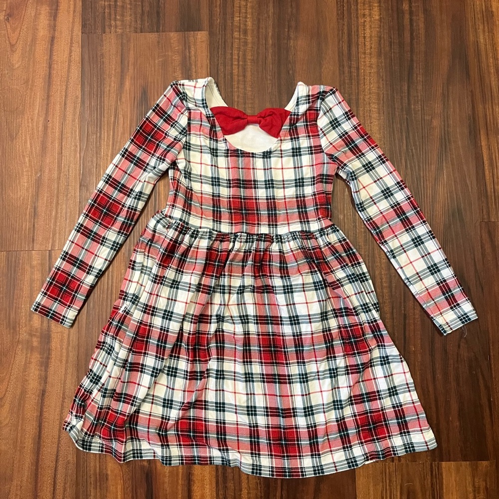 EUC Toddler Girl Little Sleepies Christmas Plaid Twirl Dress 4T